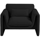 Meridian Stylus Black Boucle Fabric Chair IMAGE 5