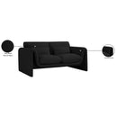 Meridian Stylus Black Boucle Fabric Loveseat IMAGE 17