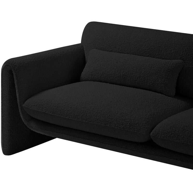 Meridian Stylus Black Boucle Fabric Sofa IMAGE 11