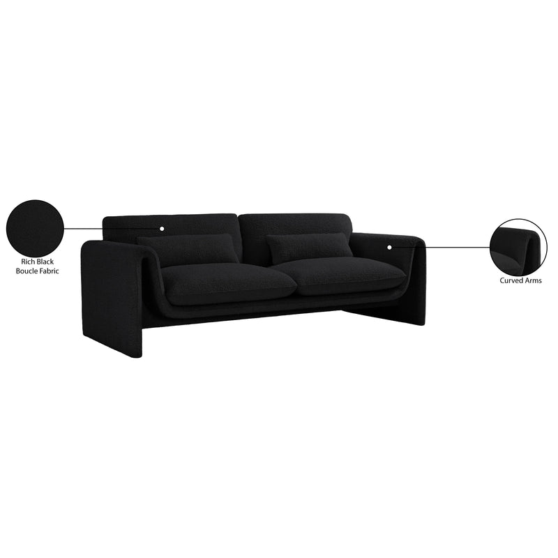 Meridian Stylus Black Boucle Fabric Sofa IMAGE 17