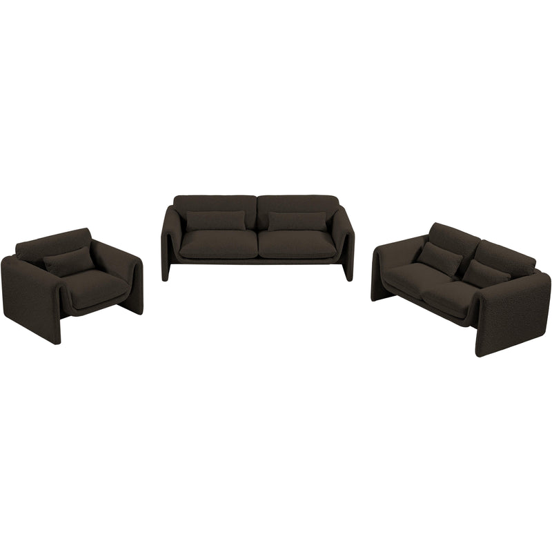 Meridian Stylus Brown Boucle Fabric Chair IMAGE 14