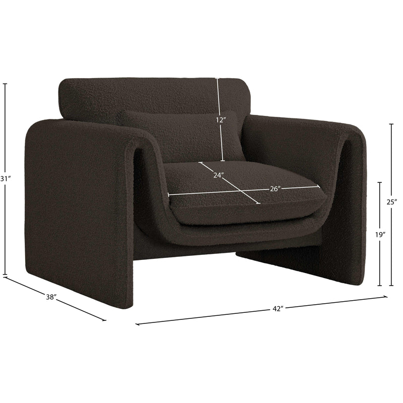 Meridian Stylus Brown Boucle Fabric Chair IMAGE 16
