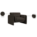 Meridian Stylus Brown Boucle Fabric Chair IMAGE 17