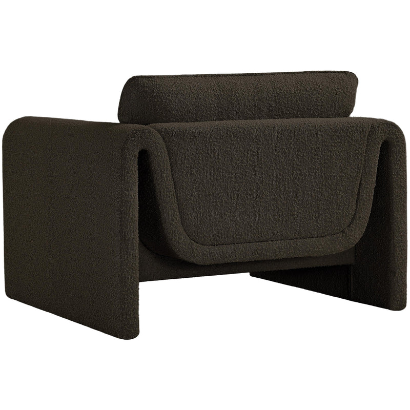 Meridian Stylus Brown Boucle Fabric Chair IMAGE 6