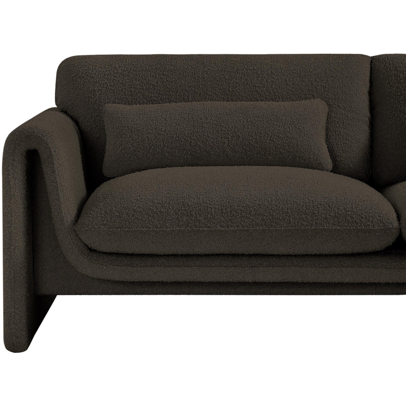Meridian Stylus Brown Boucle Fabric Sofa IMAGE 10