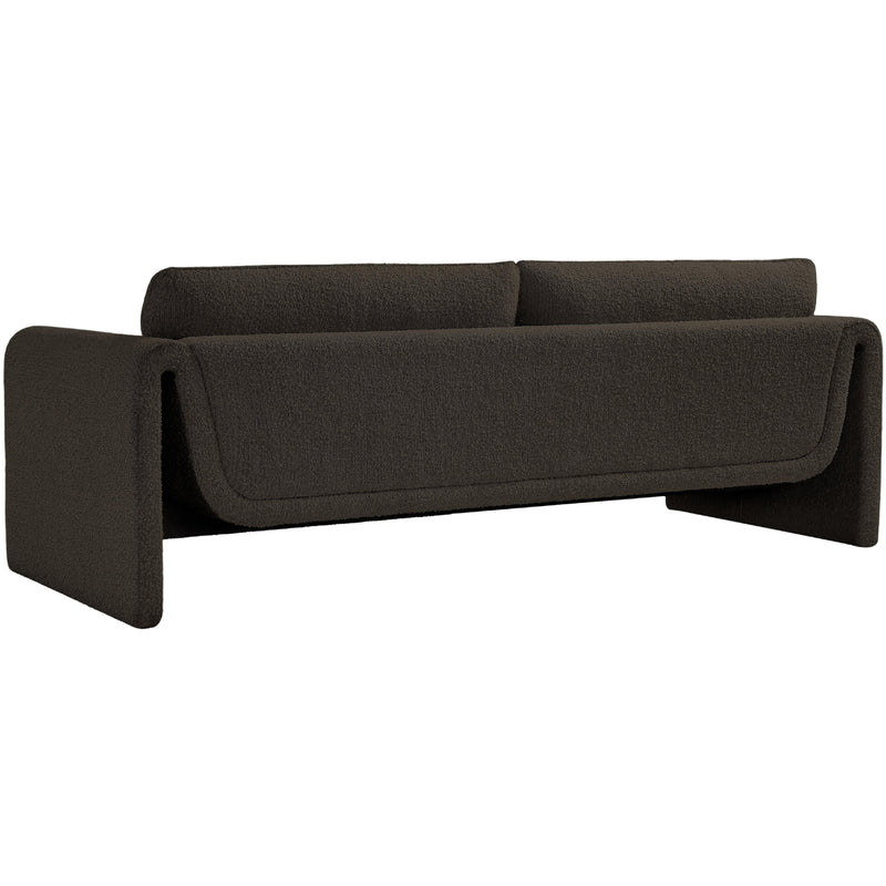 Meridian Stylus Brown Boucle Fabric Sofa IMAGE 6