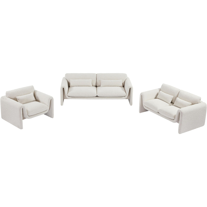 Meridian Stylus Cream Boucle Fabric Chair IMAGE 14