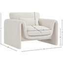 Meridian Stylus Cream Boucle Fabric Chair IMAGE 16