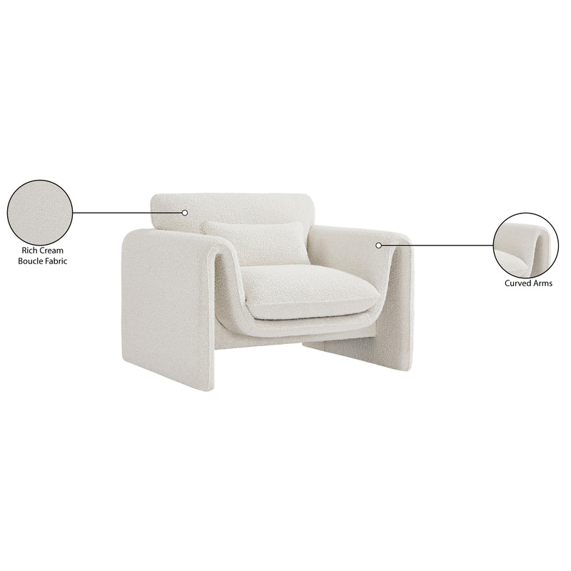 Meridian Stylus Cream Boucle Fabric Chair IMAGE 17