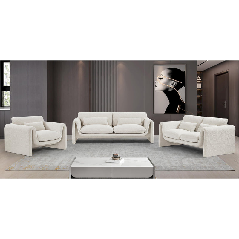 Meridian Stylus Cream Boucle Fabric Chair IMAGE 18