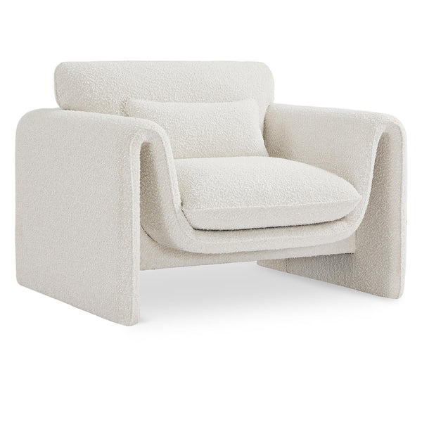 Meridian Stylus Cream Boucle Fabric Chair IMAGE 1