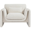Meridian Stylus Cream Boucle Fabric Chair IMAGE 4