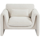 Meridian Stylus Cream Boucle Fabric Chair IMAGE 5