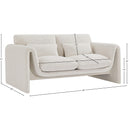 Meridian Stylus Cream Boucle Fabric Loveseat IMAGE 16