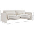 Meridian Stylus Cream Boucle Fabric Sofa IMAGE 16