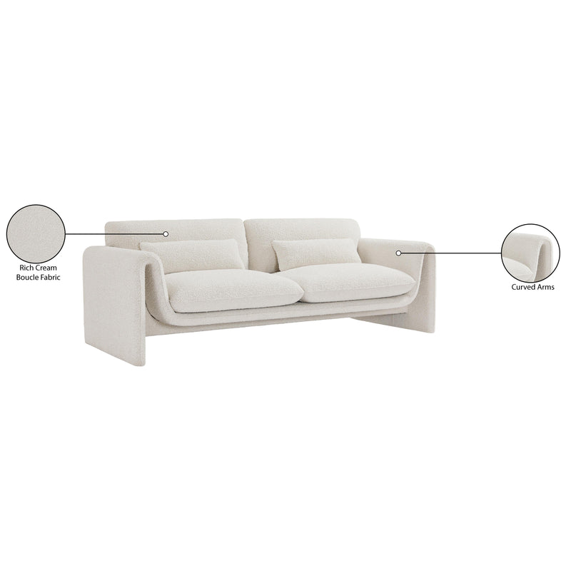 Meridian Stylus Cream Boucle Fabric Sofa IMAGE 17