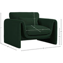 Meridian Stylus Green Boucle Fabric Chair IMAGE 16
