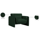 Meridian Stylus Green Boucle Fabric Chair IMAGE 17