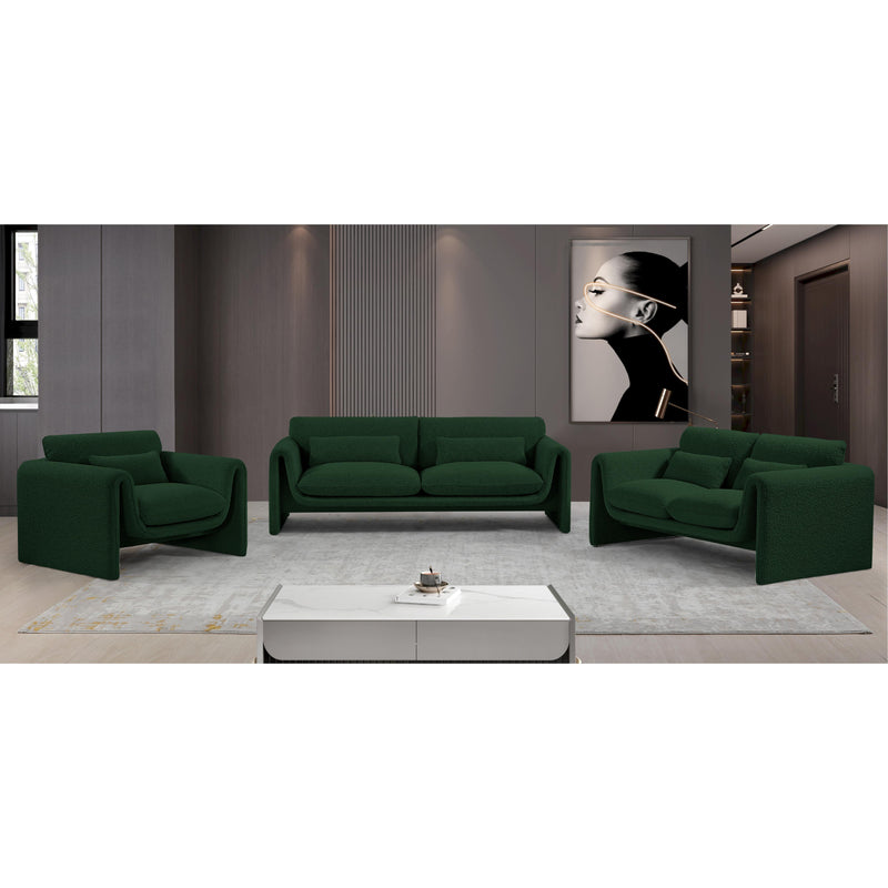 Meridian Stylus Green Boucle Fabric Chair IMAGE 18