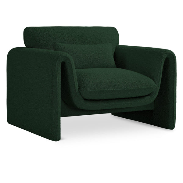 Meridian Stylus Green Boucle Fabric Chair IMAGE 1