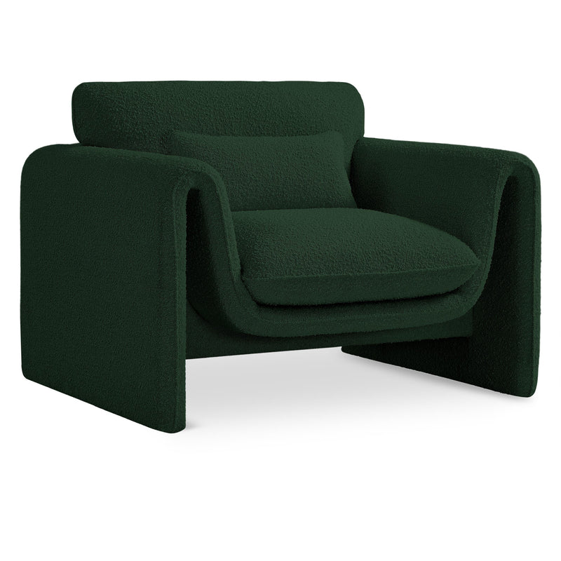Meridian Stylus Green Boucle Fabric Chair IMAGE 1