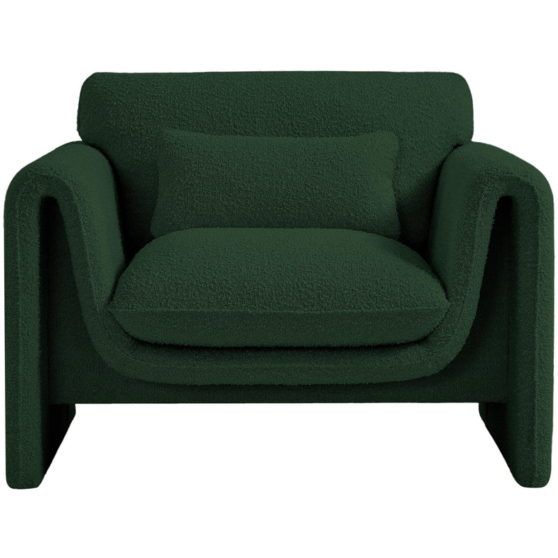 Meridian Stylus Green Boucle Fabric Chair IMAGE 4