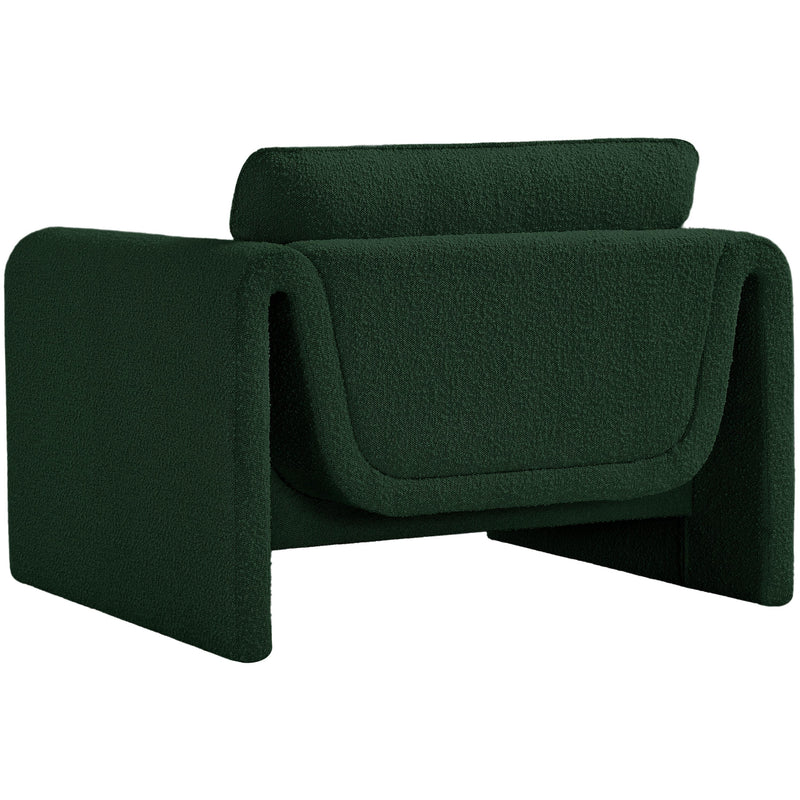 Meridian Stylus Green Boucle Fabric Chair IMAGE 6