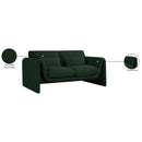 Meridian Stylus Green Boucle Fabric Loveseat IMAGE 17