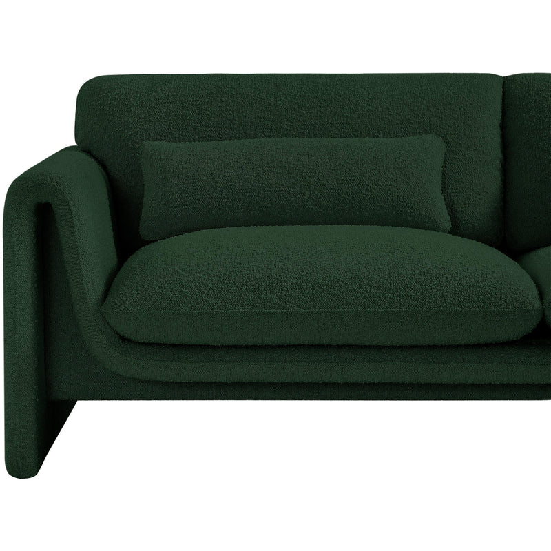 Meridian Stylus Green Boucle Fabric Sofa IMAGE 10