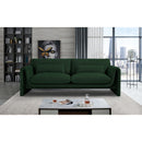 Meridian Stylus Green Boucle Fabric Sofa IMAGE 2