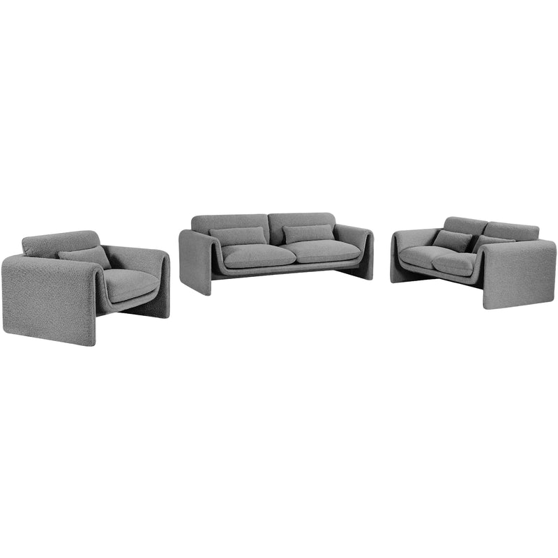 Meridian Stylus Grey Boucle Fabric Chair IMAGE 13