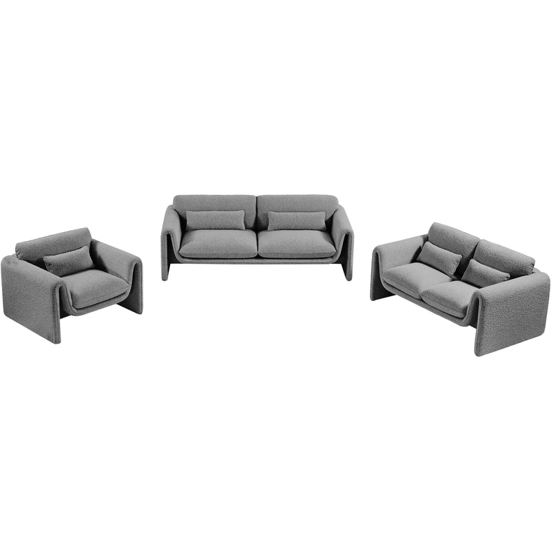Meridian Stylus Grey Boucle Fabric Chair IMAGE 14