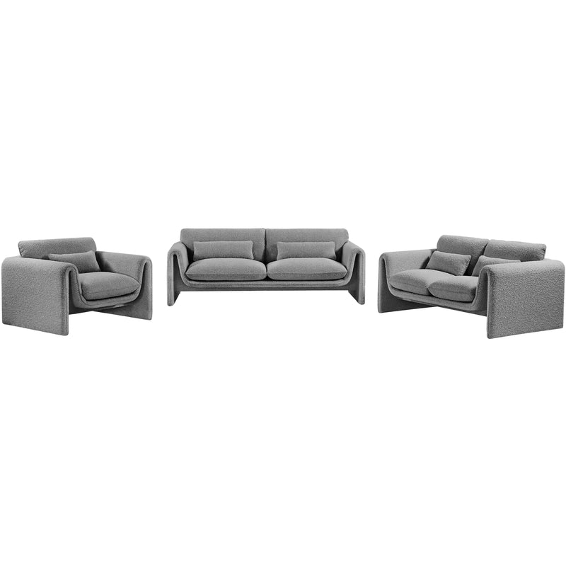Meridian Stylus Grey Boucle Fabric Chair IMAGE 15