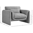 Meridian Stylus Grey Boucle Fabric Chair IMAGE 16