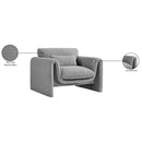 Meridian Stylus Grey Boucle Fabric Chair IMAGE 17