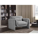 Meridian Stylus Grey Boucle Fabric Chair IMAGE 2