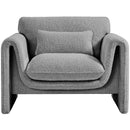 Meridian Stylus Grey Boucle Fabric Chair IMAGE 4