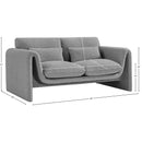 Meridian Stylus Grey Boucle Fabric Loveseat IMAGE 16
