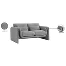 Meridian Stylus Grey Boucle Fabric Loveseat IMAGE 17