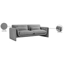 Meridian Stylus Grey Boucle Fabric Sofa IMAGE 17