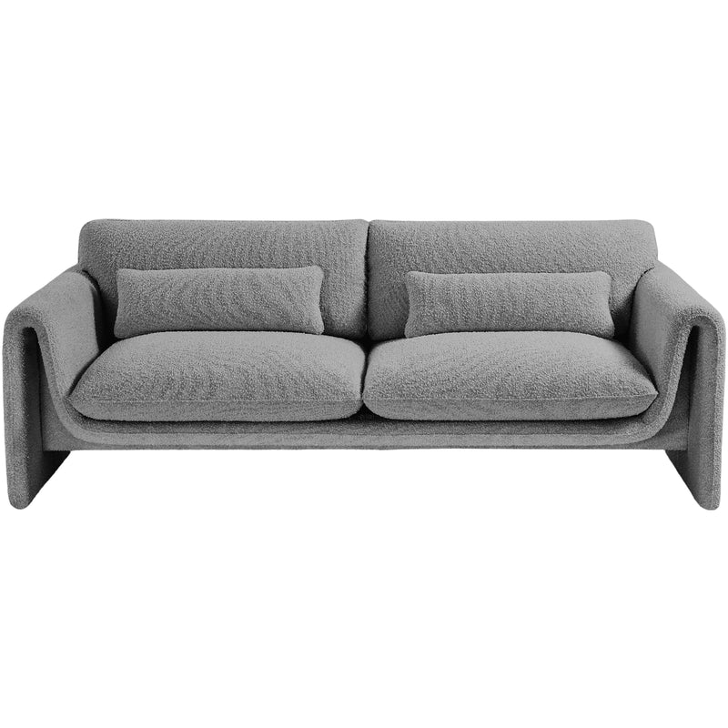 Meridian Stylus Grey Boucle Fabric Sofa IMAGE 5