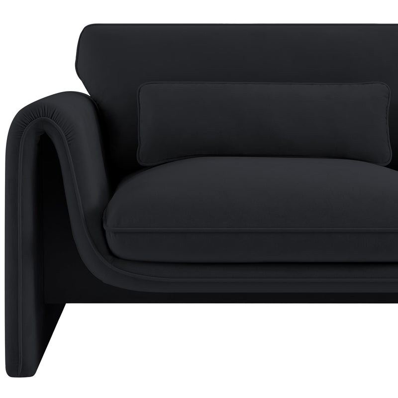 Meridian Sloan Black Velvet Fabric Chair IMAGE 10