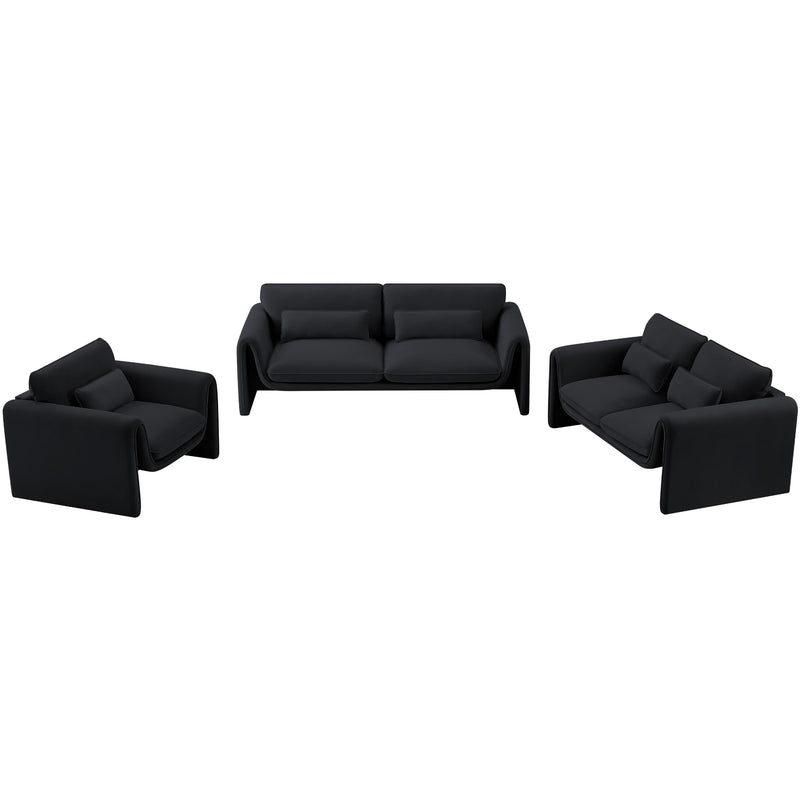 Meridian Sloan Black Velvet Fabric Chair IMAGE 13