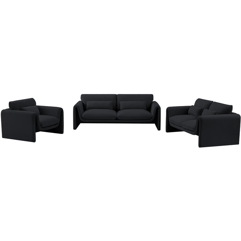 Meridian Sloan Black Velvet Fabric Chair IMAGE 14