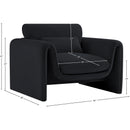 Meridian Sloan Black Velvet Fabric Chair IMAGE 15