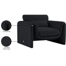 Meridian Sloan Black Velvet Fabric Chair IMAGE 16