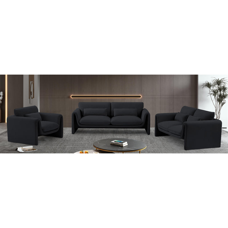 Meridian Sloan Black Velvet Fabric Chair IMAGE 17