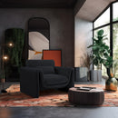 Meridian Sloan Black Velvet Fabric Chair IMAGE 2