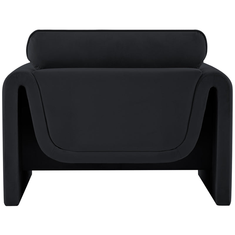 Meridian Sloan Black Velvet Fabric Chair IMAGE 3