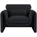 Meridian Sloan Black Velvet Fabric Chair IMAGE 4